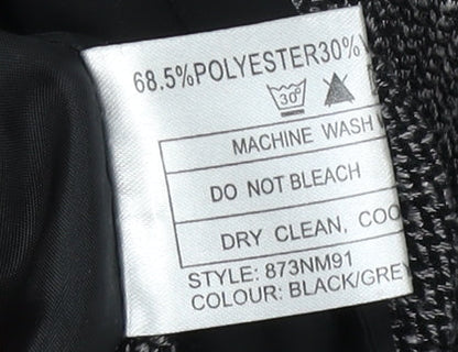 Klass Collection Women's Black Herringbone Skirt, Size 16