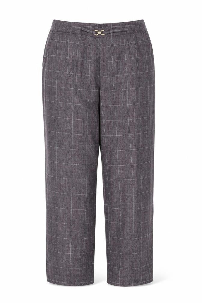 Damart Women's Grey Check Pleated Trousers Size 16