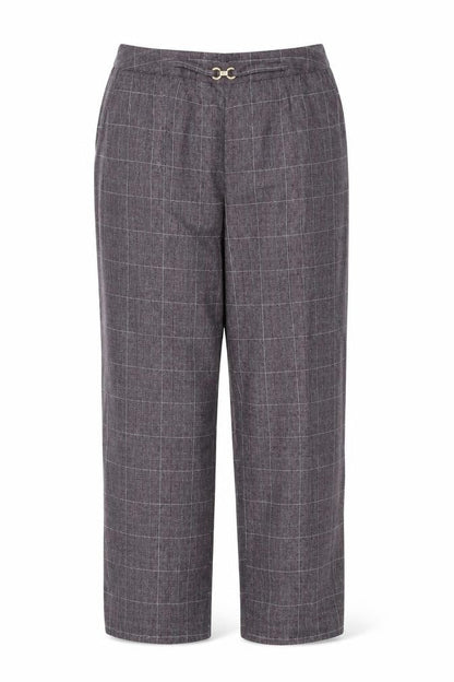 Damart Women's Grey Check Pleated Trousers Size 16