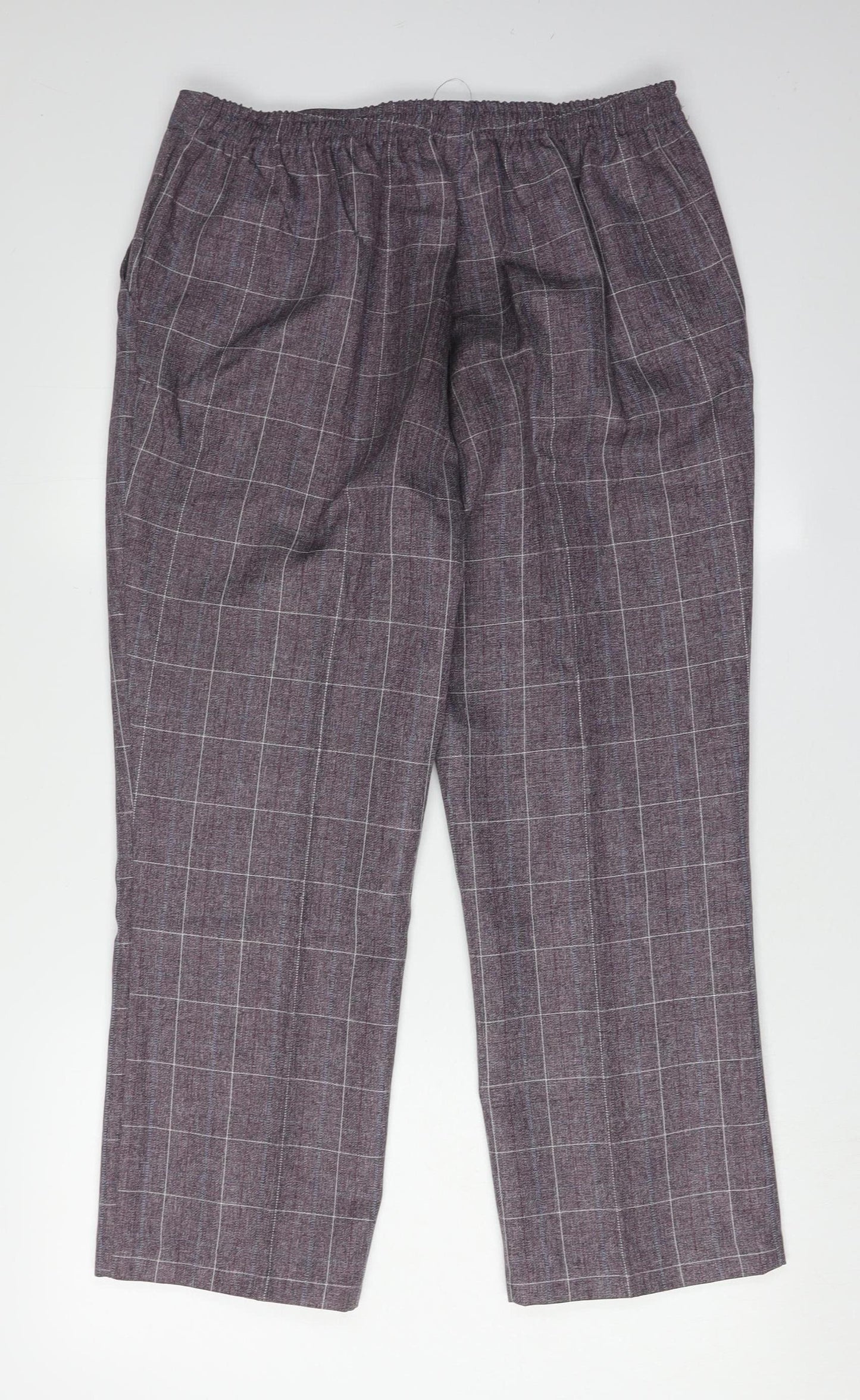 Damart Women's Grey Check Pleated Trousers Size 16