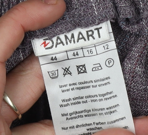 Damart Women's Grey Check Pleated Trousers Size 16