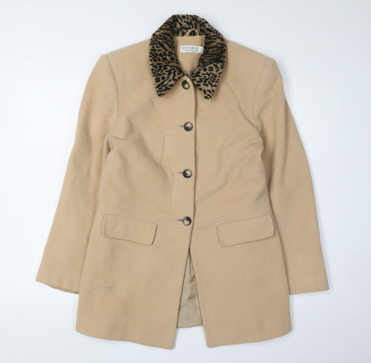 Womens UK Size 12 Charlotte Halton Beige Overcoat