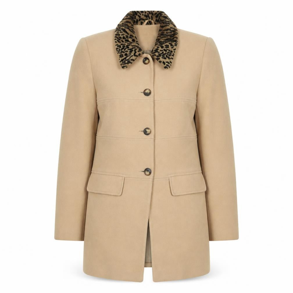 Womens UK Size 12 Charlotte Halton Beige Overcoat