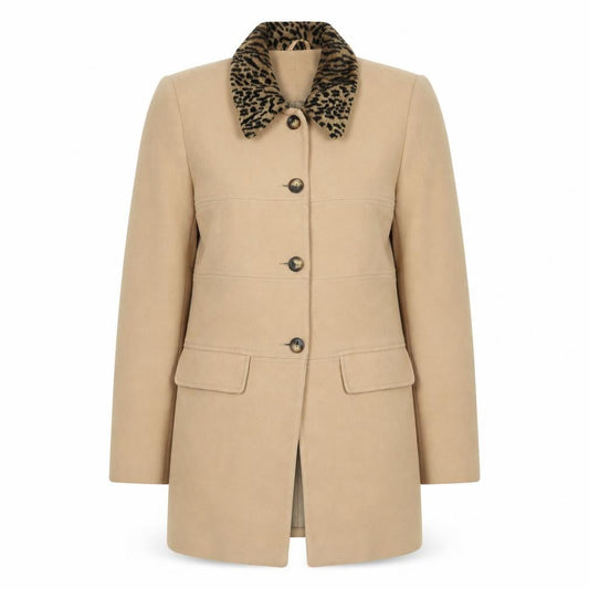 Womens UK Size 12 Charlotte Halton Beige Overcoat