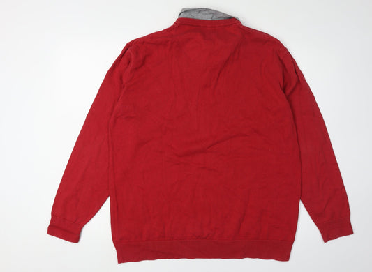 Next Men's XL Red V-Neck Pullover Jumper