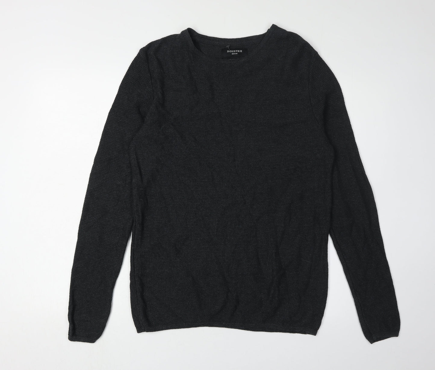Industrie Men's Black Cotton Pullover Jumper M