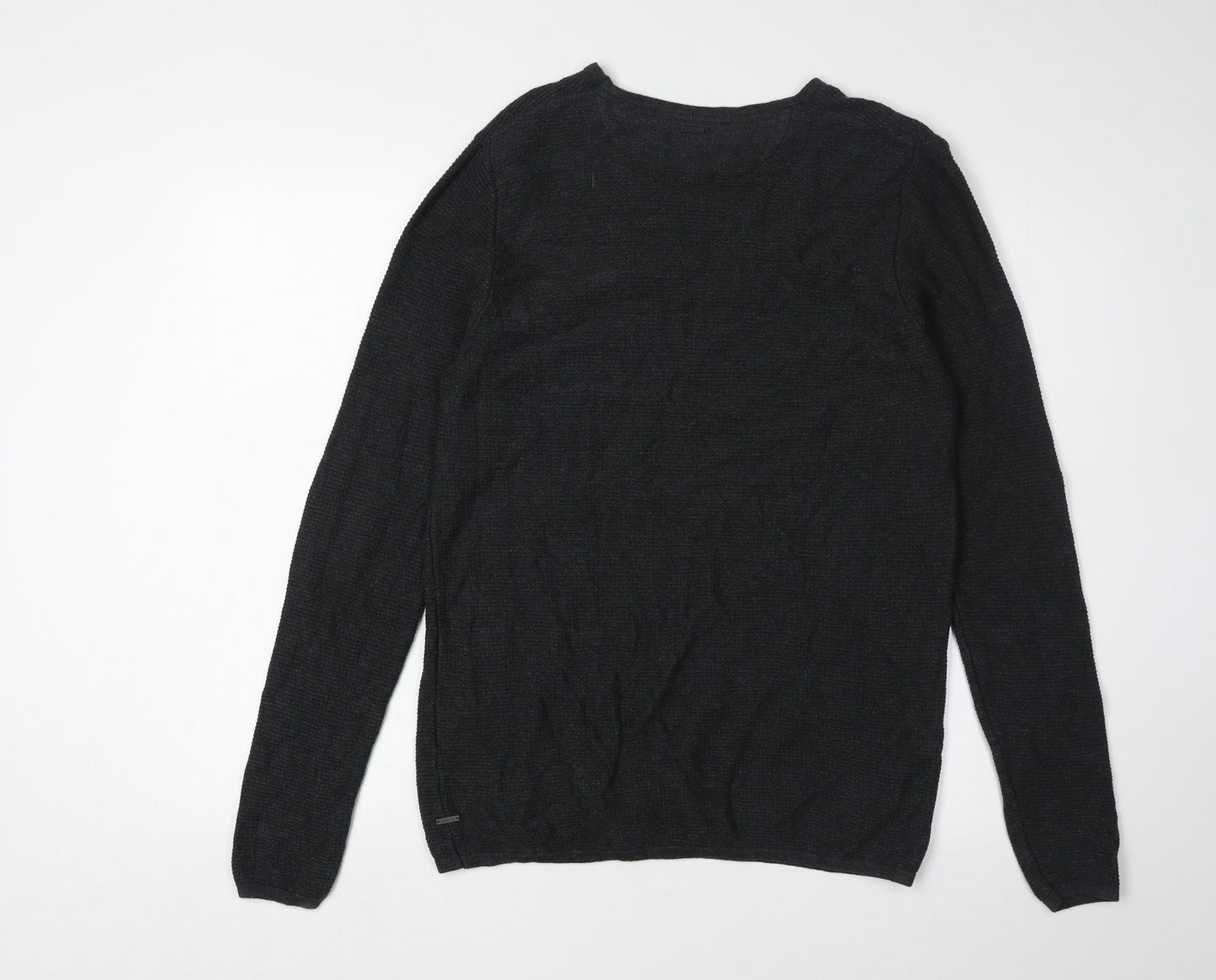 Industrie Men's Black Cotton Pullover Jumper M