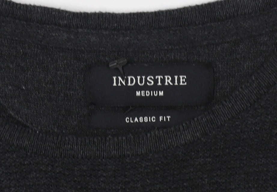 Industrie Men's Black Cotton Pullover Jumper M
