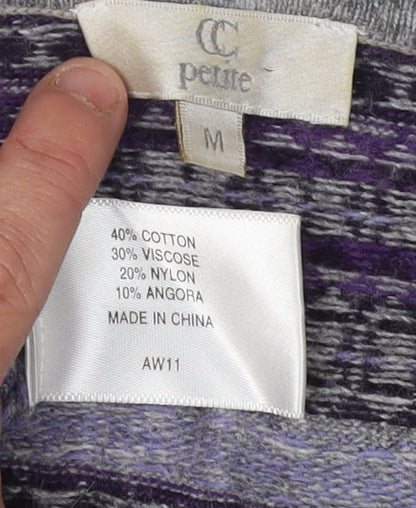 Womens UK Size M CC Purple Henley Jumper
