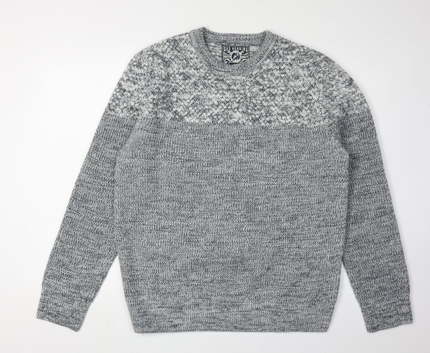 Red Herring Men's Large Grey Pullover Jumper