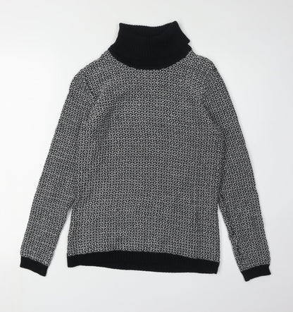 Karen Scott Women's Black Roll Neck Cotton Jumper