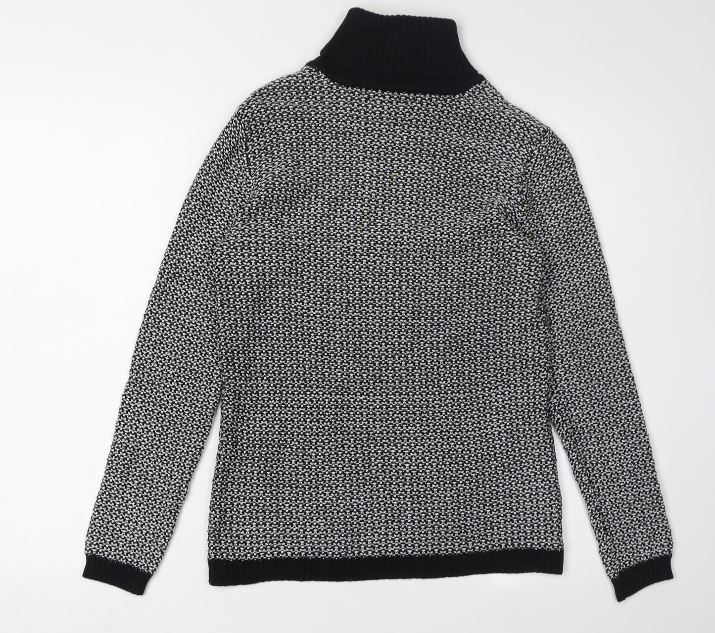 Karen Scott Women's Black Roll Neck Cotton Jumper