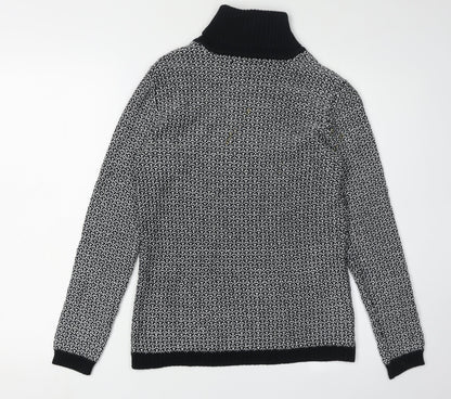 Karen Scott Women's Black Roll Neck Cotton Jumper