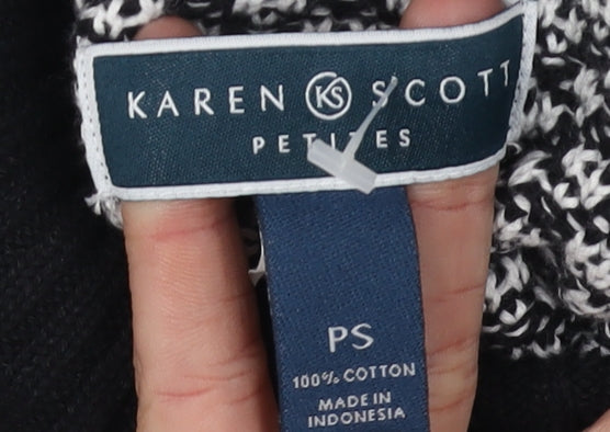 Karen Scott Women's Black Roll Neck Cotton Jumper