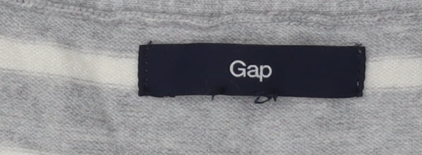 Gap Men's Grey Striped Cardigan, Size L, V-Neck