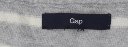 Gap Men's Grey Striped Cardigan, Size L, V-Neck