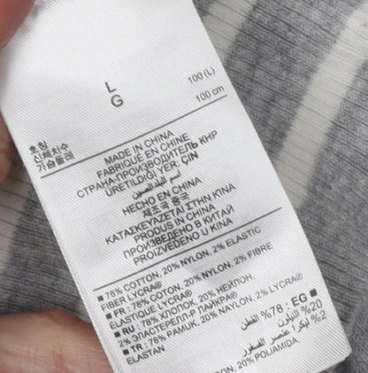 Gap Men's Grey Striped Cardigan, Size L, V-Neck