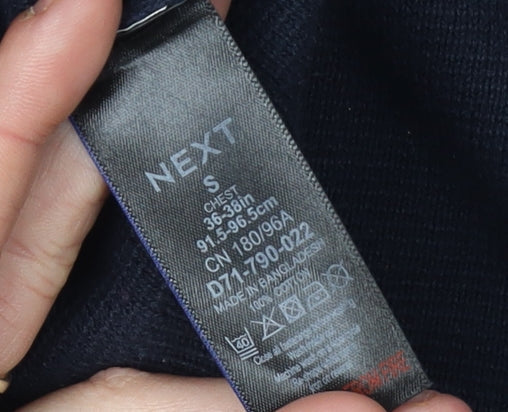 Next Men's Black S Full Zip Jumper High Neck