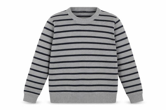J.Crew Boys Grey Striped Pullover Jumper M (8-9 Years)