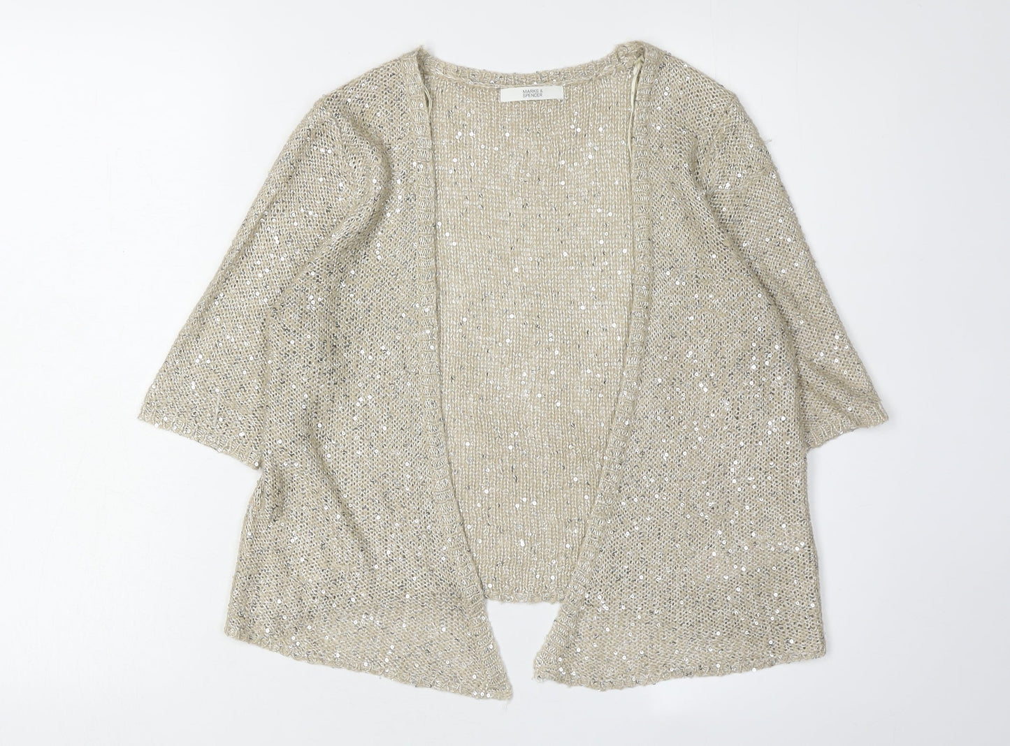 Womens UK Size 10 Marks and Spencer Beige Cardigan Jumper