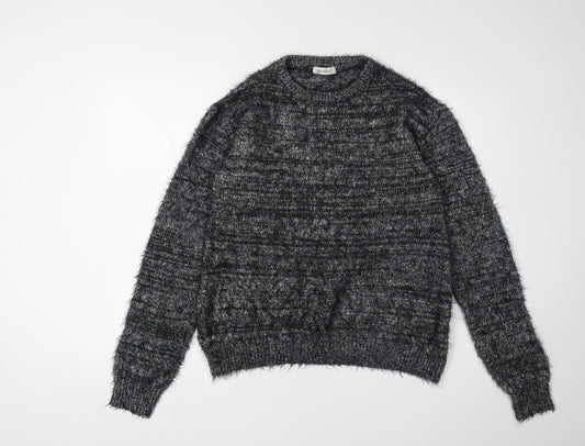 C&A Women's Black Acrylic Pullover Jumper, Size L