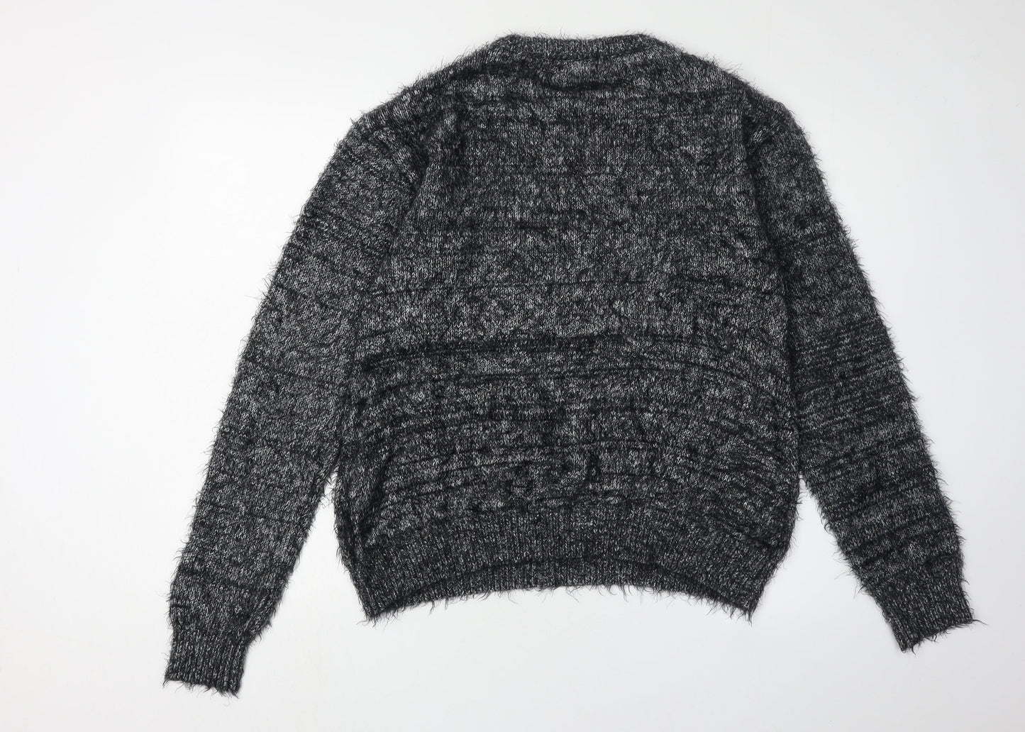 C&A Women's Black Acrylic Pullover Jumper, Size L