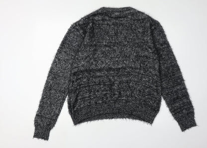 C&A Women's Black Acrylic Pullover Jumper, Size L