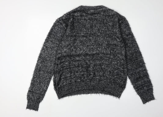 C&A Women's Black Acrylic Pullover Jumper, Size L