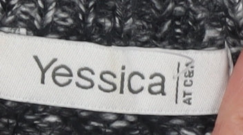 C&A Women's Black Acrylic Pullover Jumper, Size L