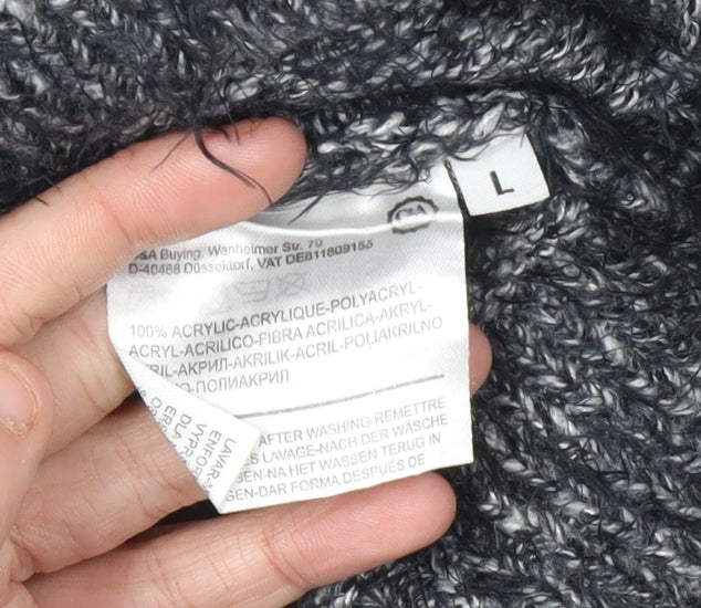 C&A Women's Black Acrylic Pullover Jumper, Size L