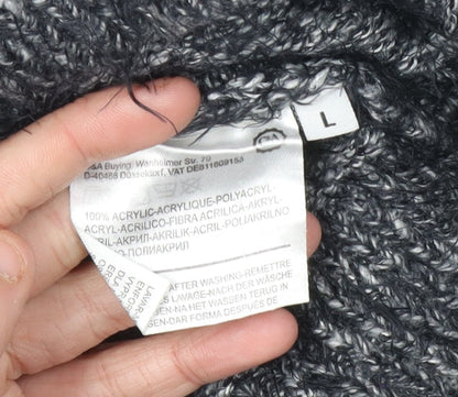 C&A Women's Black Acrylic Pullover Jumper, Size L