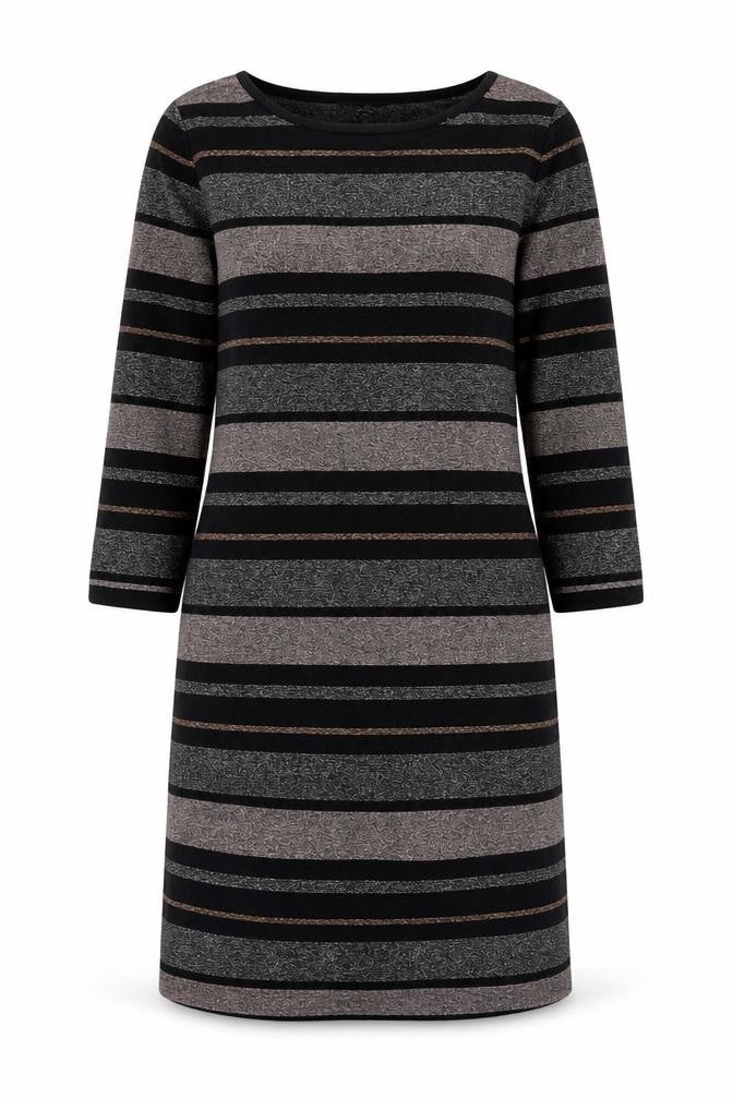 M&Co Women's Black Striped Sheath Dress Size 14