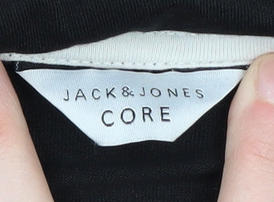 Jack & Jones Men's XL Black Henley Long Sleeve T-Shirt