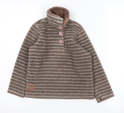 Joules Girls Brown Striped Sweatshirt, 5Y, Autumn/Winter