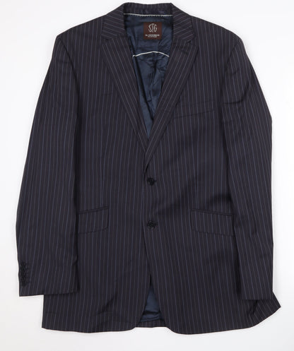 Mens UK Size 42 St. George by Duffer Regular Blue Suit Jacket