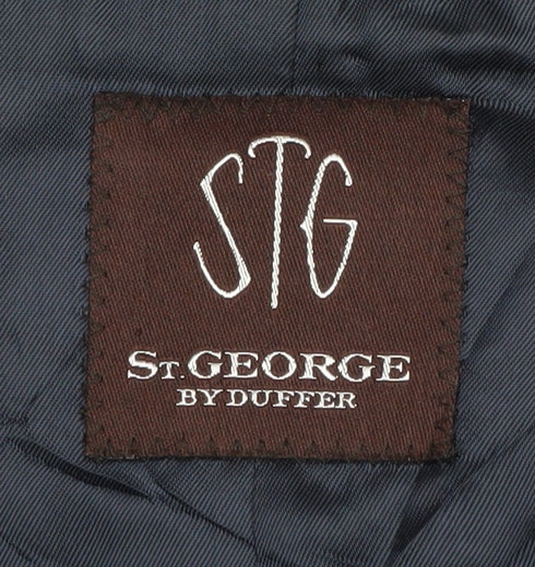 Mens UK Size 42 St. George by Duffer Regular Blue Suit Jacket