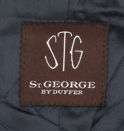 Mens UK Size 42 St. George by Duffer Regular Blue Suit Jacket