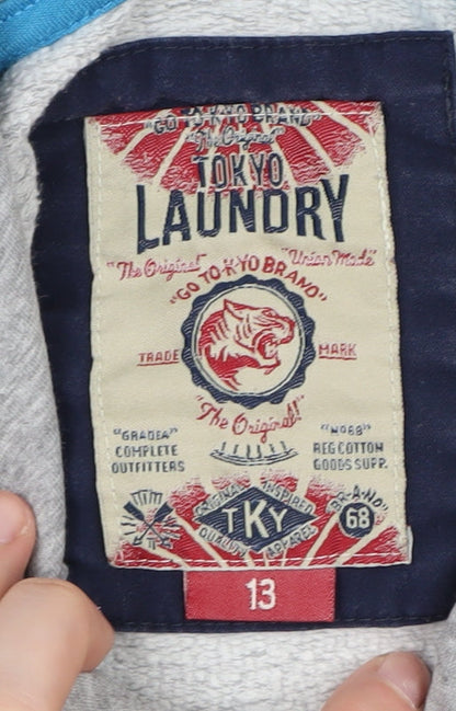 Tokyo Laundry Boys Grey Full Zip Hoodie 13 Years