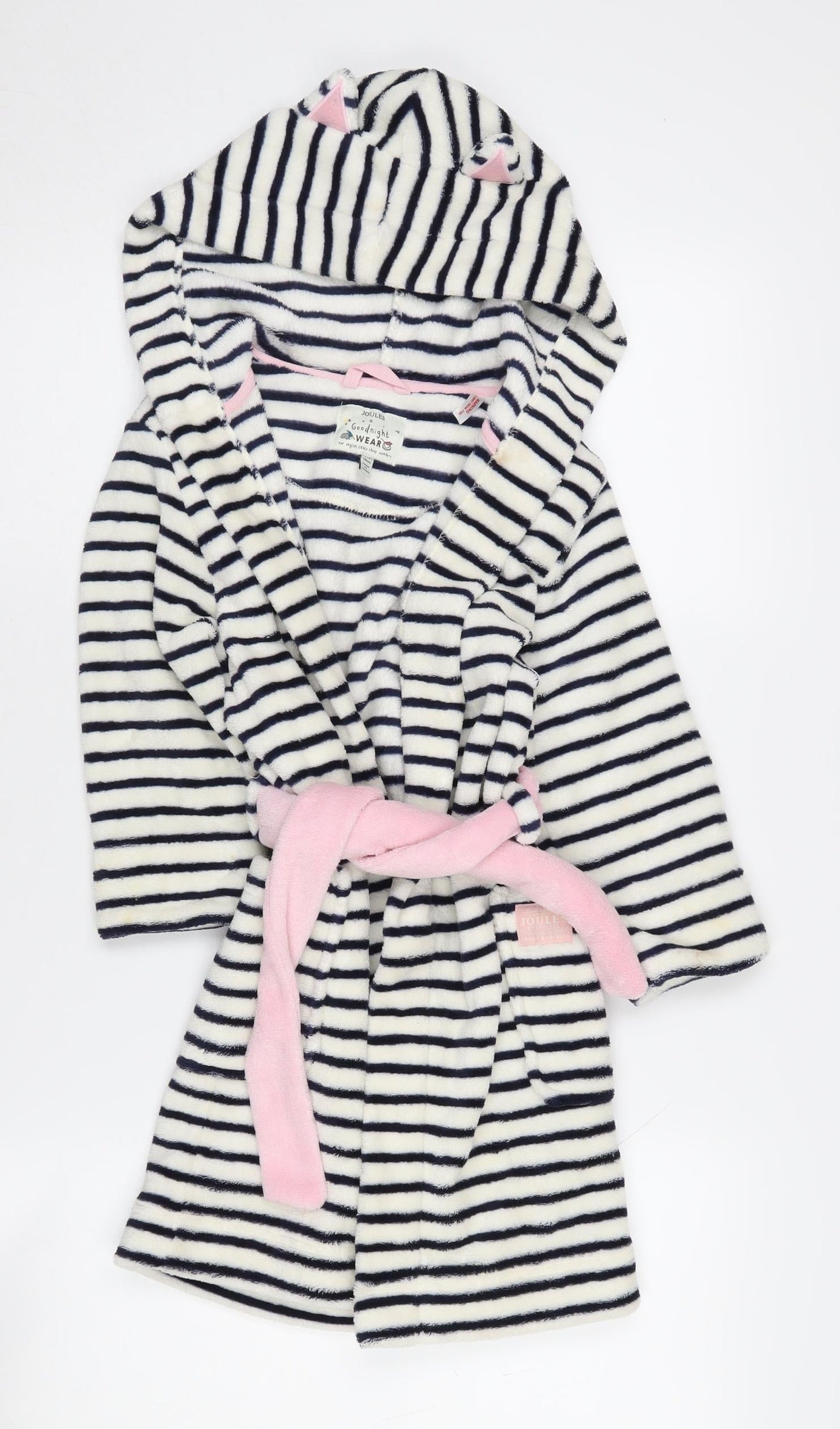 Joules Girls Multicoloured Striped Hooded Robe, Size 5-6 Years