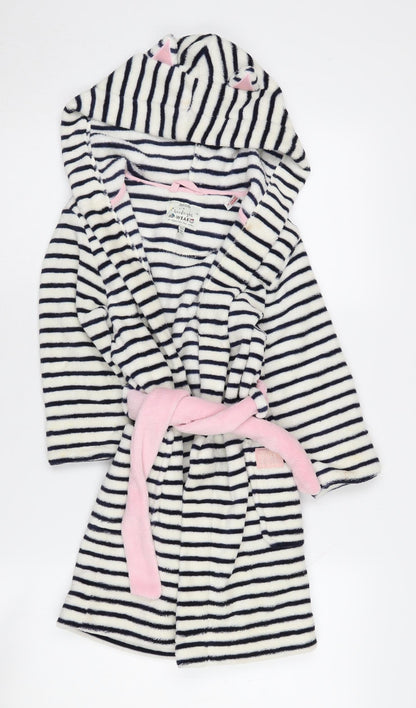 Joules Girls Multicoloured Striped Hooded Robe, Size 5-6 Years
