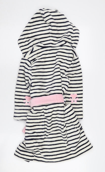 Joules Girls Multicoloured Striped Hooded Robe, Size 5-6 Years