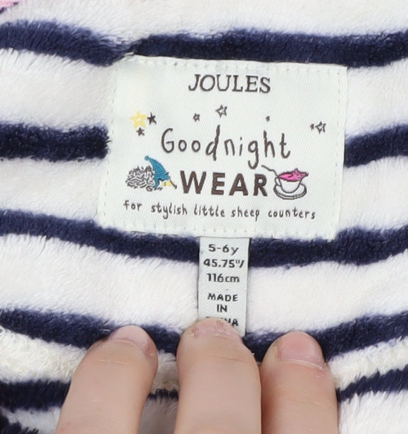 Joules Girls Multicoloured Striped Hooded Robe, Size 5-6 Years