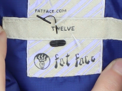 Fat Face Boys Blue Puffer Jacket 12 Years Sleeveless Zip