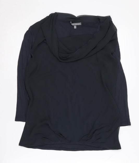 Laura Ashley Women's Black Cowl Neck Top UK 10
