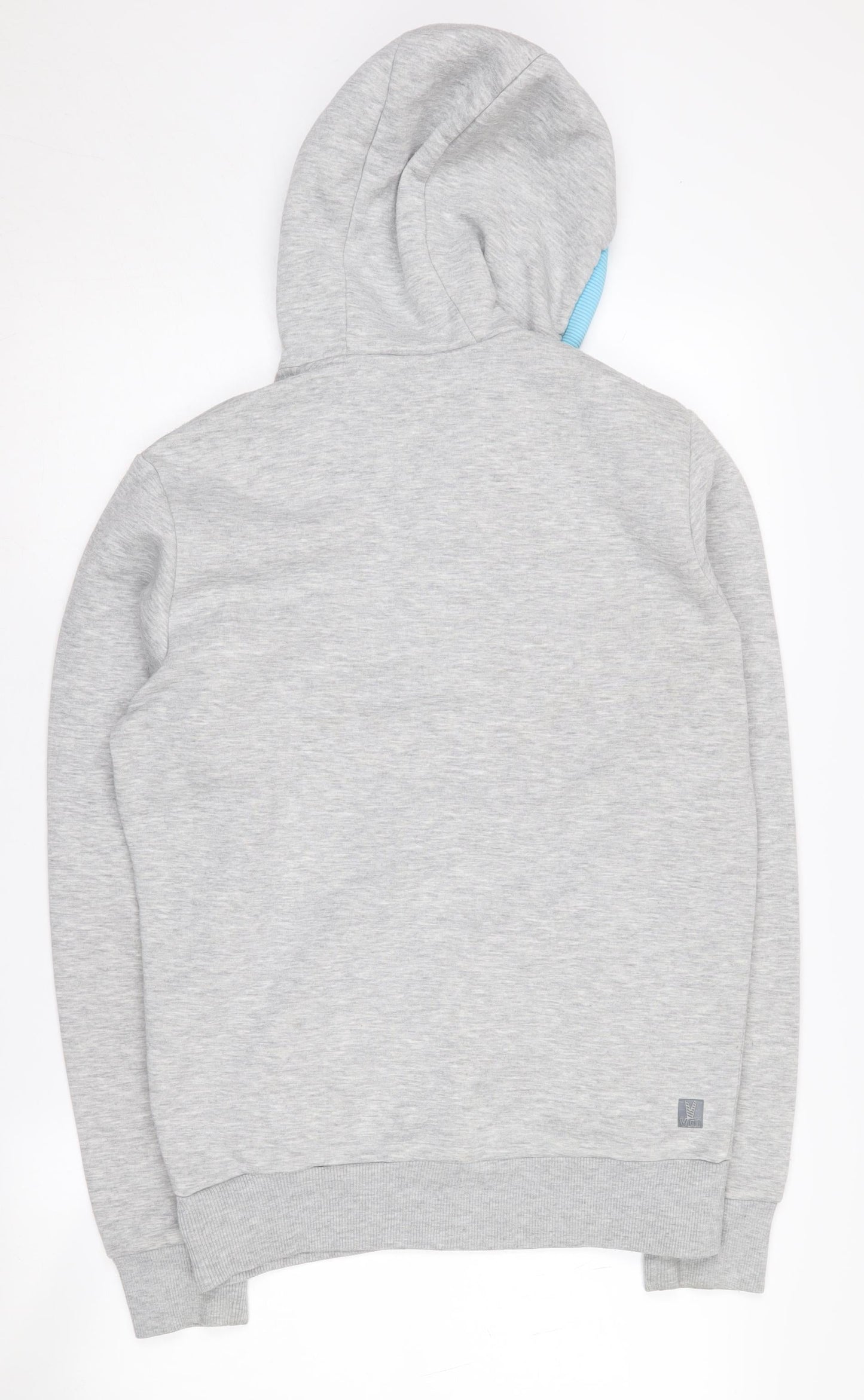 Voi Jeans Men's Grey Henley Hoodie, Size M