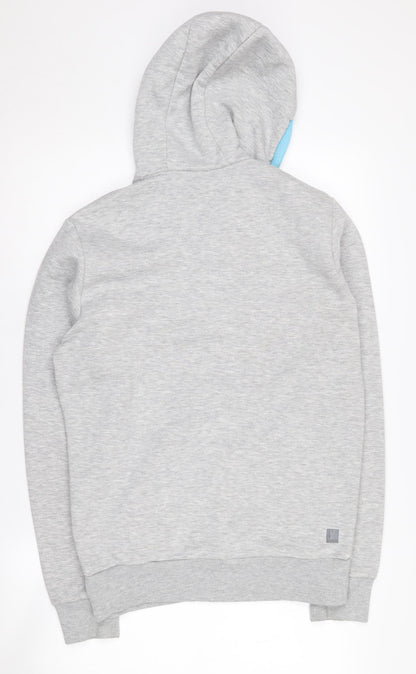 Voi Jeans Men's Grey Henley Hoodie, Size M