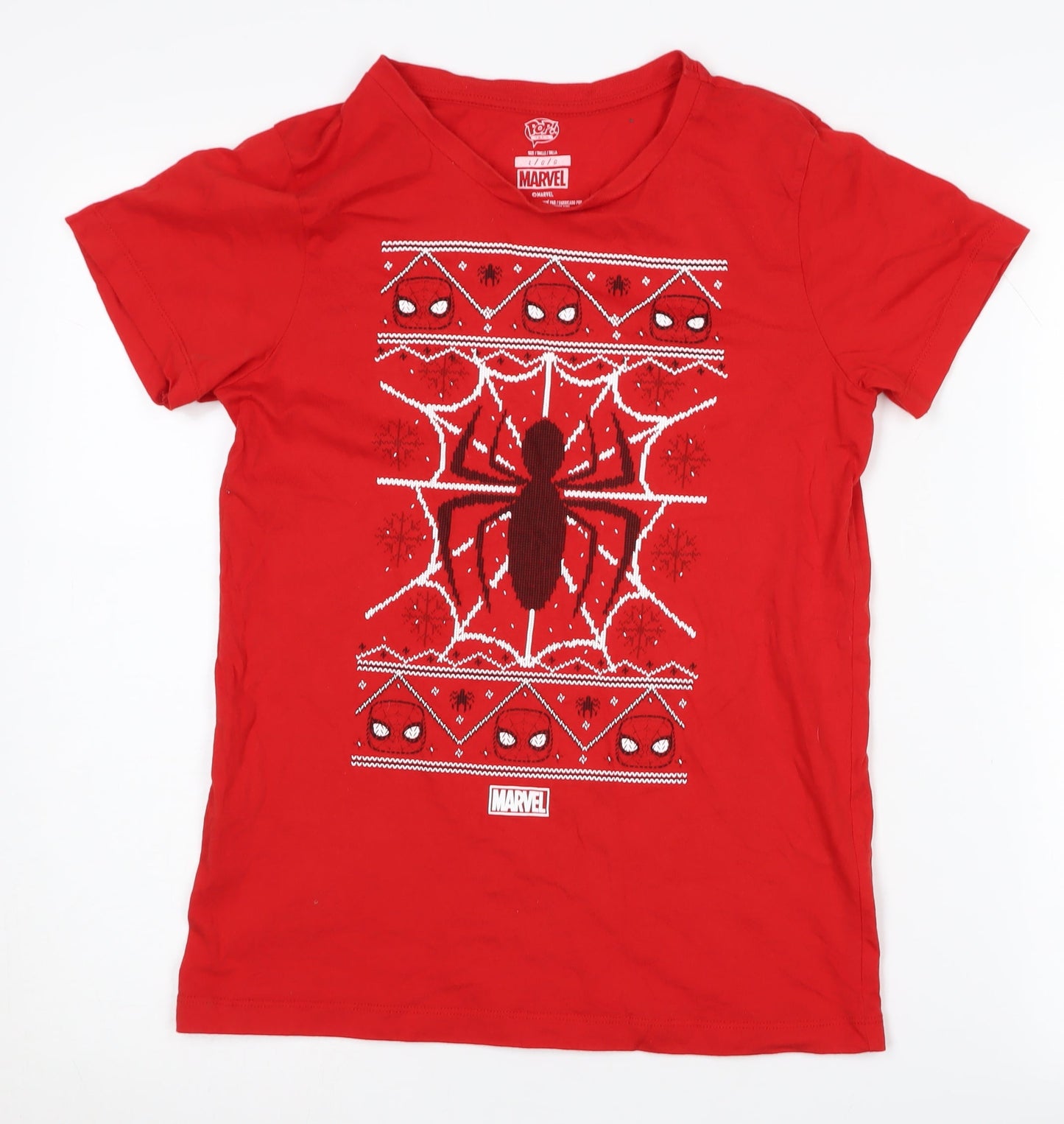 Marvel Boys Red Spider-Man Graphic T-Shirt L