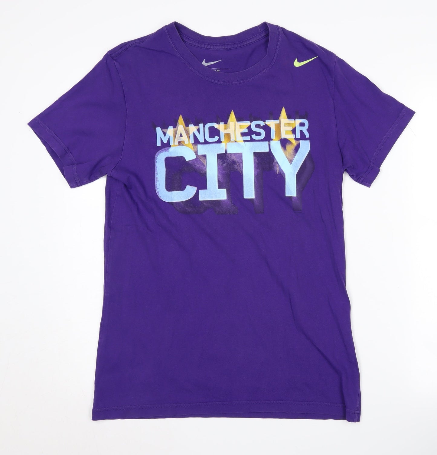 Nike Men's Purple Manchester City T-Shirt Medium Slim Fit