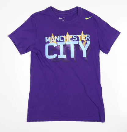 Nike Men's Purple Manchester City T-Shirt Medium Slim Fit
