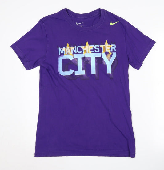 Nike Men's Purple Manchester City T-Shirt Medium Slim Fit